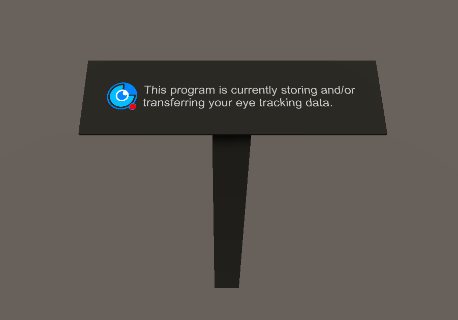 A VR world-space notification of ongoing recording